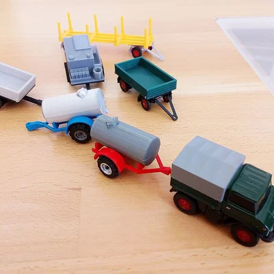 Rơ-moóc thùng nước tỉ lệ 1:87 (H0/HO Scale) - Water Barrel Trailer