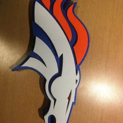 Bảng hiệu 3D biểu tượng đội bóng Denver Broncos đầy ấn tượng