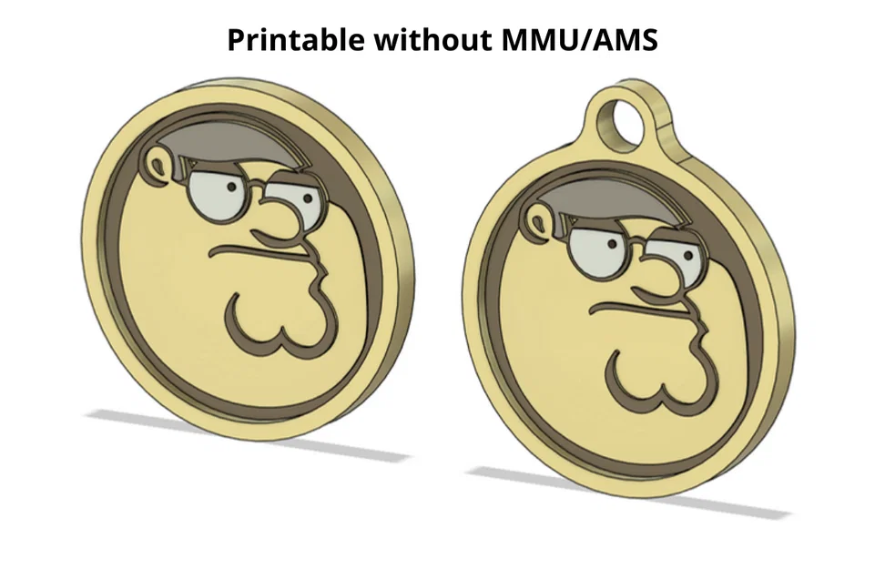 Móc khóa huy hiệu Peter Griffin Fortnite - In 3D dễ dàng không cần MMU - Image 1