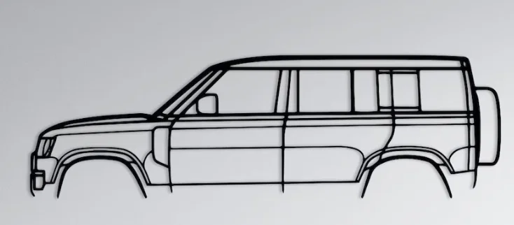 Mô hình treo tường silhouette Land Rover Defender 110 in 3D - Image 1