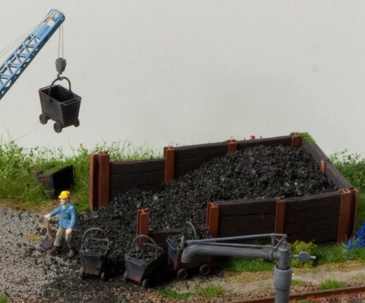 Xe goòng chở than cho depot tàu hơi model railroad H0 1:87 - Image 2