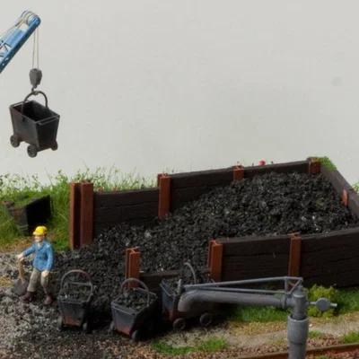 Xe goòng chở than cho depot tàu hơi model railroad H0 1:87