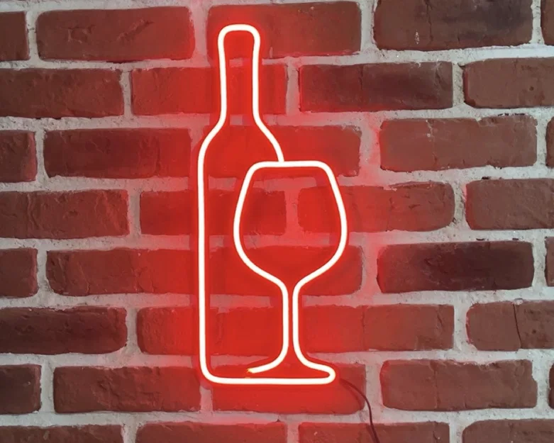 Trang trí neon rượu vang (Wine neon decoration) - Image 1