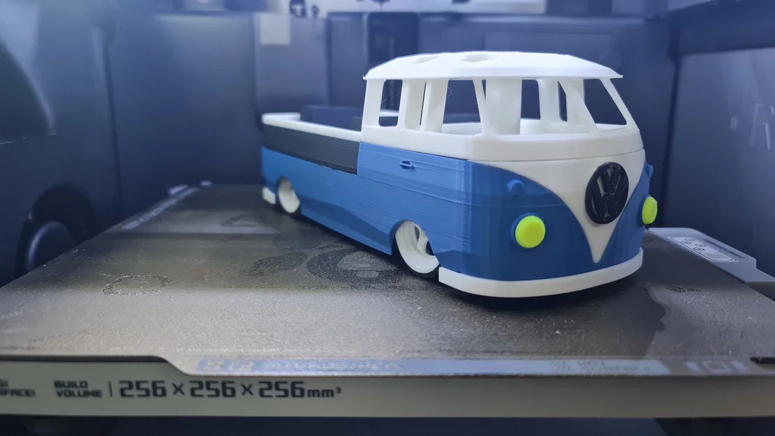 Mô hình xe VW T1 Bus Pickup: Ống cắm bút & Khay chứa phụ kiện độc đáo - Image 1