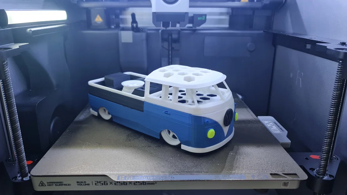 Mô hình xe VW T1 Bus Pickup: Ống cắm bút & Khay chứa phụ kiện độc đáo - Image 2