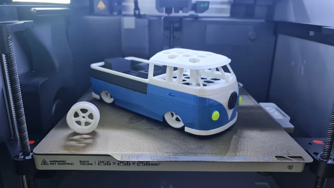 Mô hình xe VW T1 Bus Pickup: Ống cắm bút & Khay chứa phụ kiện độc đáo - Image 4