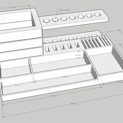 Khay Đựng Dụng Cụ Văn Phòng 3D - Thiết Kế Gọn Gàng Tiện Lợi