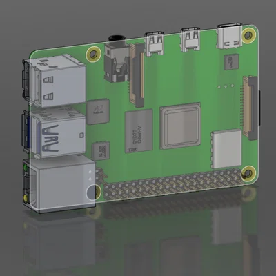 Mô hình 3D Raspberry Pi 4 kỹ thuật chính xác cho thiết kế case
