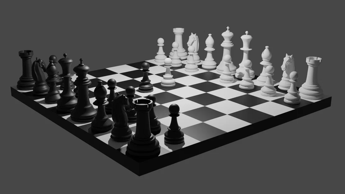Bộ cờ vua (Chess) tối giản kèm bàn cờ - Dự án in 3D thú vị - Image 1