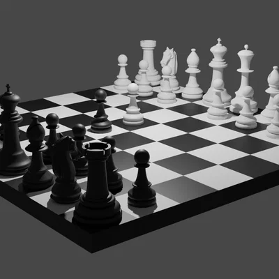 Bộ cờ vua (Chess) tối giản kèm bàn cờ - Dự án in 3D thú vị