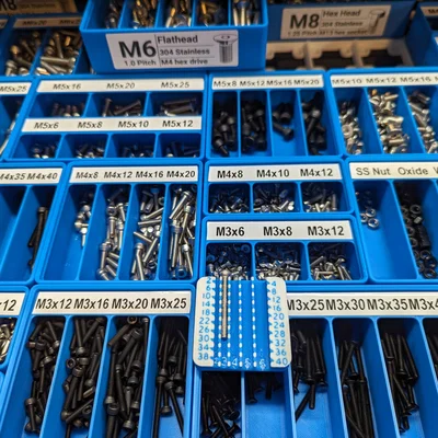 Khay phân loại bu lông Gridfinity Metric Bolt Sorter đa năng