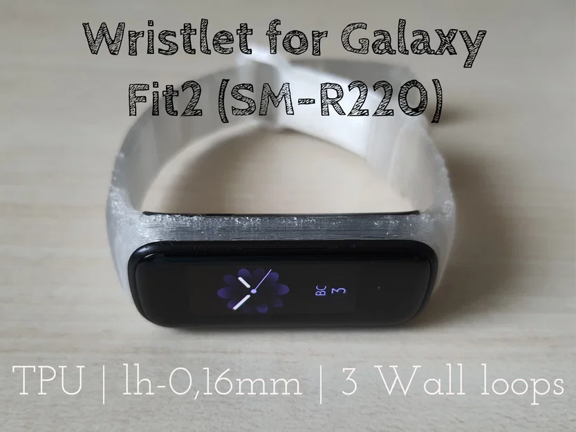 Dây đeo 3D cho Samsung Galaxy Fit2 (SM-R220) - Tự in tại nhà - Image 1