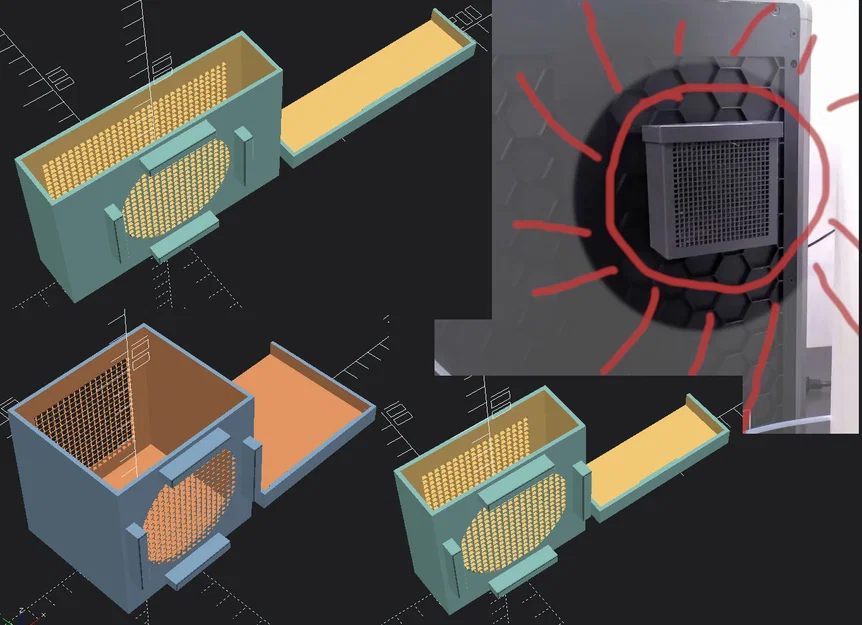 Lọc khí quạt xả Creality K1 dạng parametric cho than & cartridge mọi cỡ (OpenSCAD) - Image 1