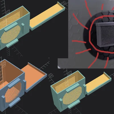 Lọc khí quạt xả Creality K1 dạng parametric cho than & cartridge mọi cỡ (OpenSCAD)