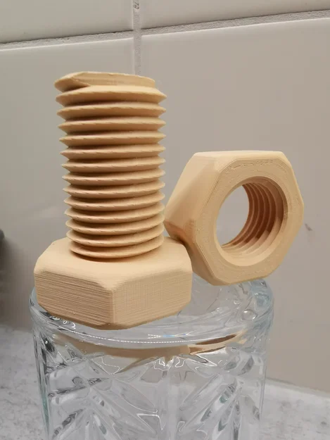 Bộ ốc vít và đai ốc lớn M27x3 in 3D - Mô hình kỹ thuật ấn tượng - Image 1