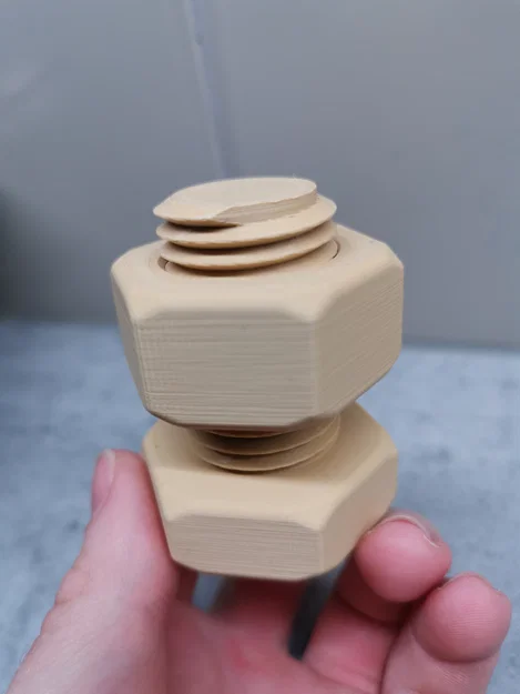 Bộ ốc vít và đai ốc lớn M27x3 in 3D - Mô hình kỹ thuật ấn tượng - Image 2