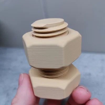 Bộ ốc vít và đai ốc lớn M27x3 in 3D - Mô hình kỹ thuật ấn tượng
