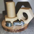 Bộ ốc vít và đai ốc lớn M27x3 in 3D - Mô hình kỹ thuật ấn tượng - Thumbnail 3