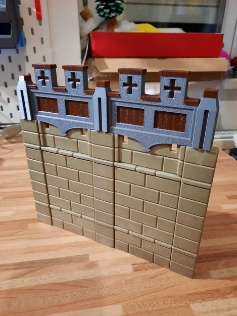 Mô hình đoạn tường thành lâu đài Playmobil (hệ thống Steck) - Image 1