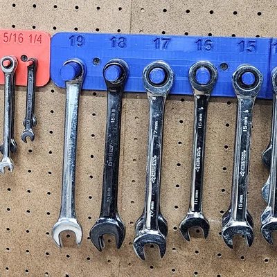 Kệ Treo Cờ Lê Vòng Miệng (SAE/Metric) Treo Tường - Nhiều Cây Cùng Size