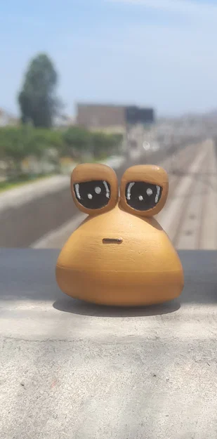 Mô hình Pou buồn (Pou-triste) - Đồ chơi 3D đáng yêu cho bé - Image 1