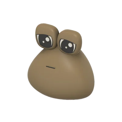 Mô hình Pou buồn (Pou-triste) - Đồ chơi 3D đáng yêu cho bé
