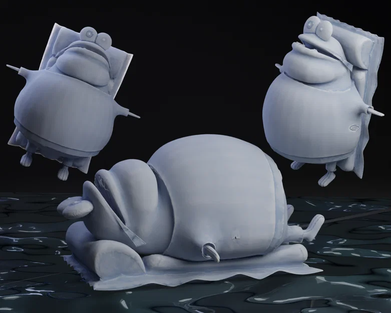 Mô hình 3D Chú Cá Tròn Ú Thư Giãn (Bikini Bottom) - Đồ chơi độc đáo - Image 1