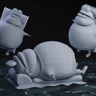 Mô hình 3D Chú Cá Tròn Ú Thư Giãn (Bikini Bottom) - Đồ chơi độc đáo