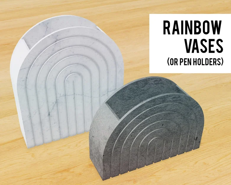 Mẫu lọ hoa hình cầu vồng (Rainbow Vase) in 3D đa năng, tinh tế - Image 1