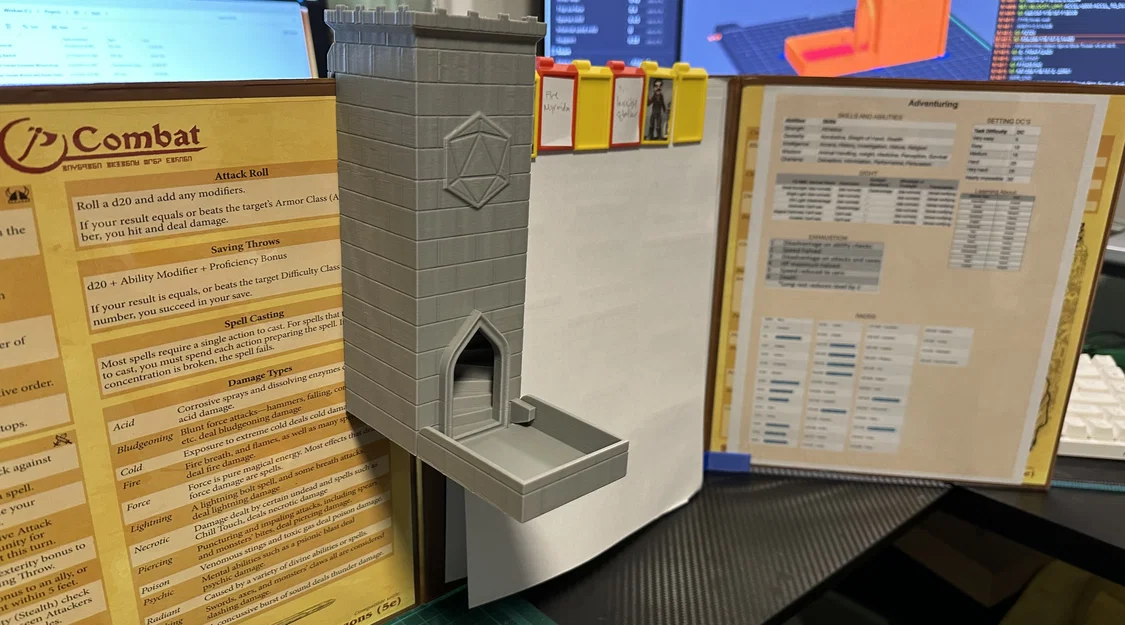 DM Screen Dice Tower II - Tháp đổ xúc xắc kẹp DM Screen (Print-in-place) - Image 3