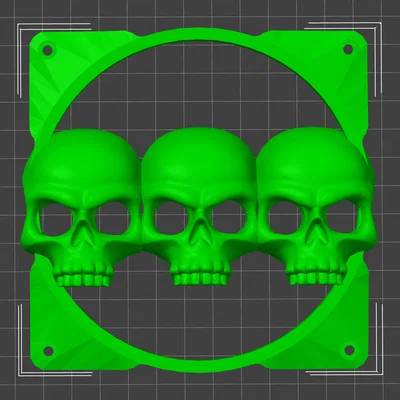 Lưới tản nhiệt quạt 120mm họa tiết 3 đầu lâu độc đáo cho PC