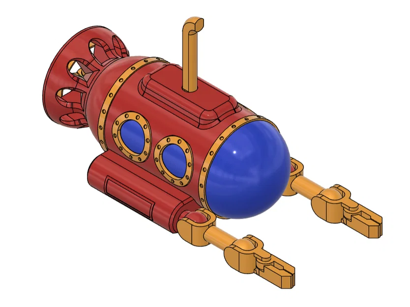 Tàu ngầm nổi (Floating Submarine) - articulated - nhiều phần (multi part) - Image 2