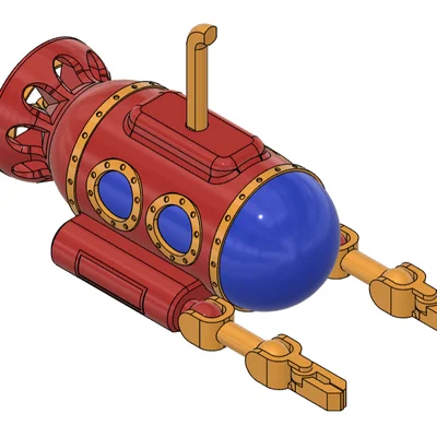 Tàu ngầm nổi (Floating Submarine) - articulated - nhiều phần (multi part)