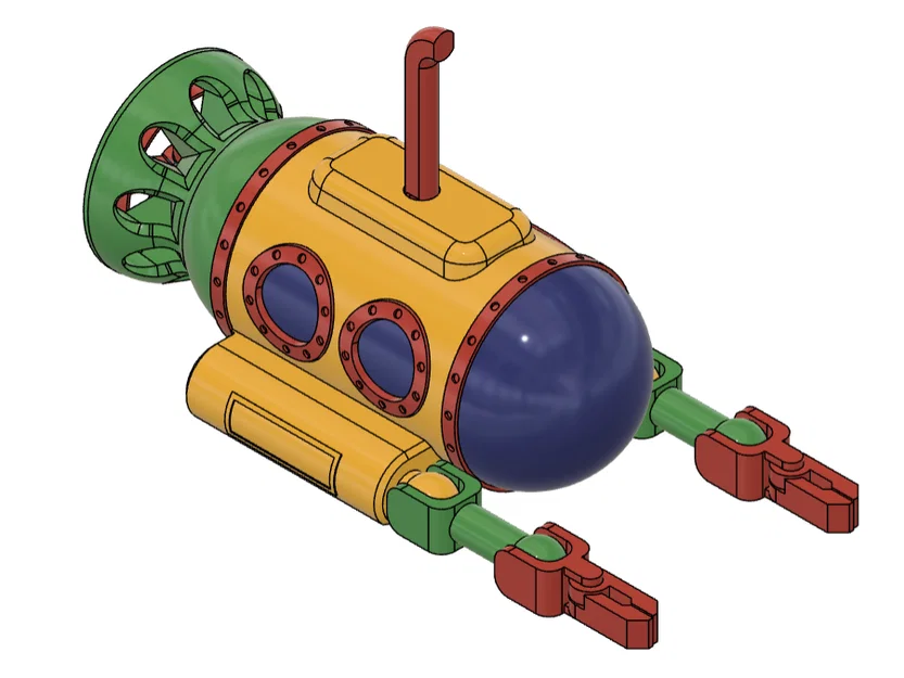 Tàu ngầm nổi (Floating Submarine) - articulated - nhiều phần (multi part) - Image 3