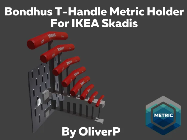 Giá treo Bondhus T-Handle Hex Key Metric cho IKEA Skadis - Image 1