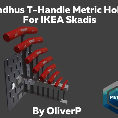 Giá treo Bondhus T-Handle Hex Key Metric cho IKEA Skadis