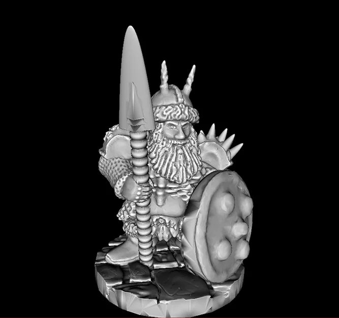 Dwarf Hero với Buckler và Spear - Image 1