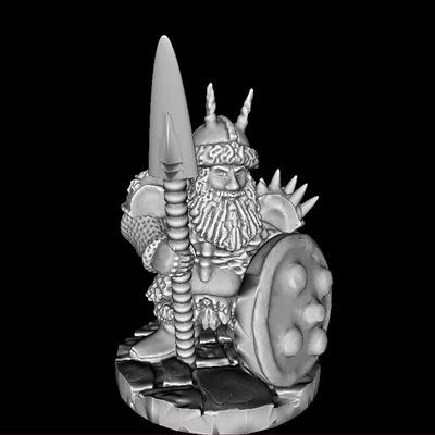 Dwarf Hero với Buckler và Spear