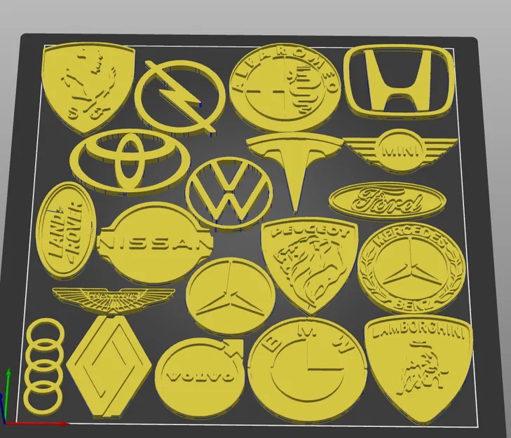 Bộ 20+ logo xe hơi khác nhau (STL) để in 3D - Image 1