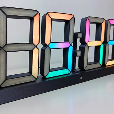 Đồng hồ LED Wi‑Fi chạy WLED (seven-segment)