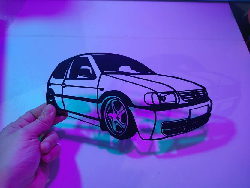 Wall art 2D Volkswagen Polo dạng silhouette - Image 1