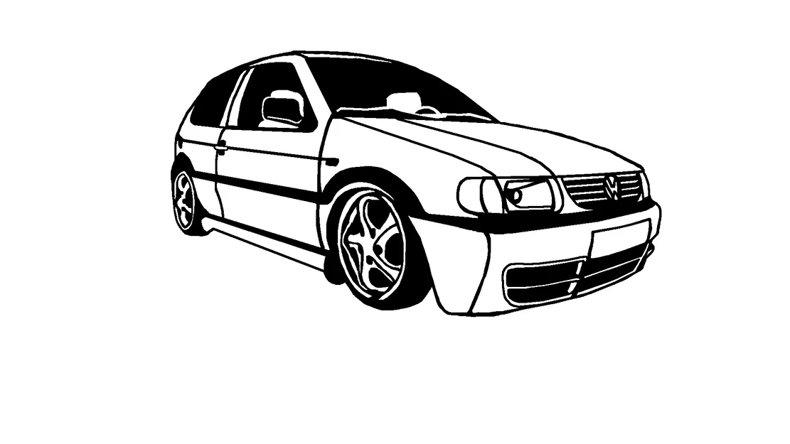 Wall art 2D Volkswagen Polo dạng silhouette - Image 3