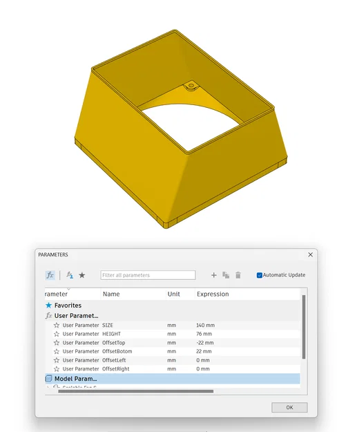 Ống dẫn gió fan PC đa năng kèm CAD [Parametric] - Image 3