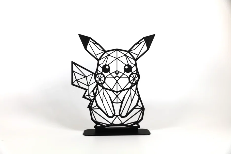 Pikachu Low Poly Hình Học (Geometric Low Poly Pikachu) - Image 1