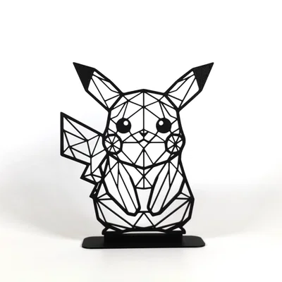 Pikachu Low Poly Hình Học (Geometric Low Poly Pikachu)