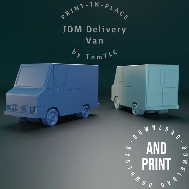 Mô hình xe tải JDM Delivery Van in 3D (Print-in-place) - Image 1