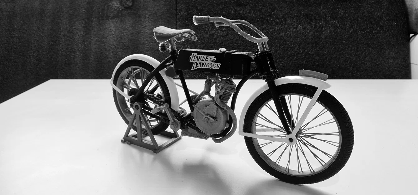 Mô hình xe mô tô cổ điển Harley Davidson 1910 - In 3D siêu chi tiết - Image 1