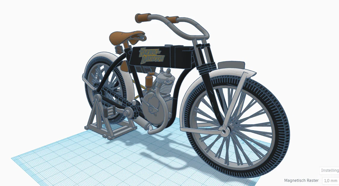 Mô hình xe mô tô cổ điển Harley Davidson 1910 - In 3D siêu chi tiết - Image 2