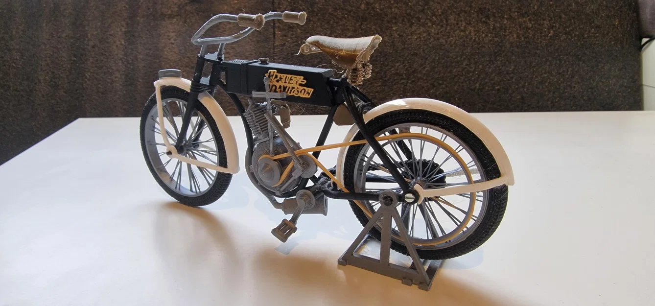 Mô hình xe mô tô cổ điển Harley Davidson 1910 - In 3D siêu chi tiết - Image 3