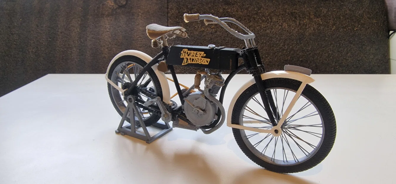 Mô hình xe mô tô cổ điển Harley Davidson 1910 - In 3D siêu chi tiết - Image 4